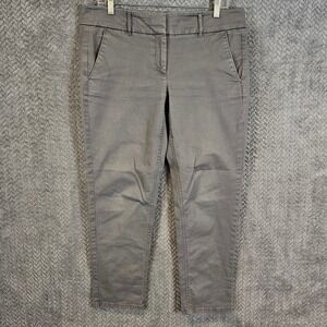Loft Marisa Grey Cotton Blend Straight Leg Chino Pants Womens Size 8